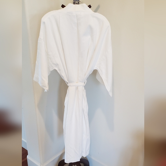 Frette white waffel weave kimono robe, size XL - Picture 2 of 8